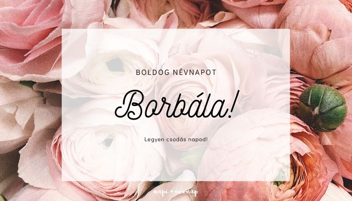 Borbála név üdvözlő borító