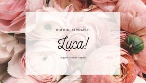 Luca név üdvözlő borító