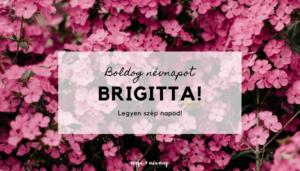 Brigitta név üdvözlő borító