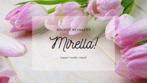 Mirella név üdvözlő borító