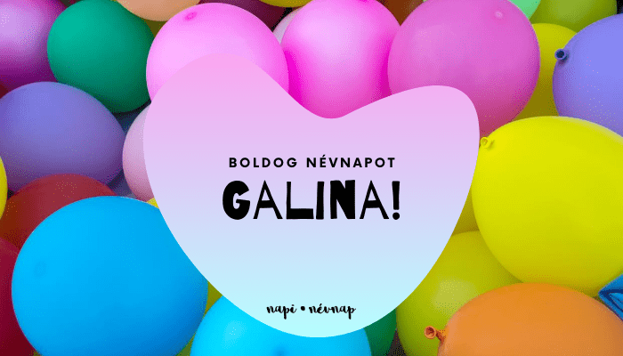 Galina név üdvözlő borító
