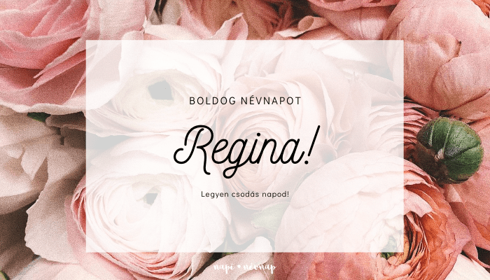 Regina név üdvözlő borító