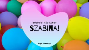 Szabina név üdvözlő borító