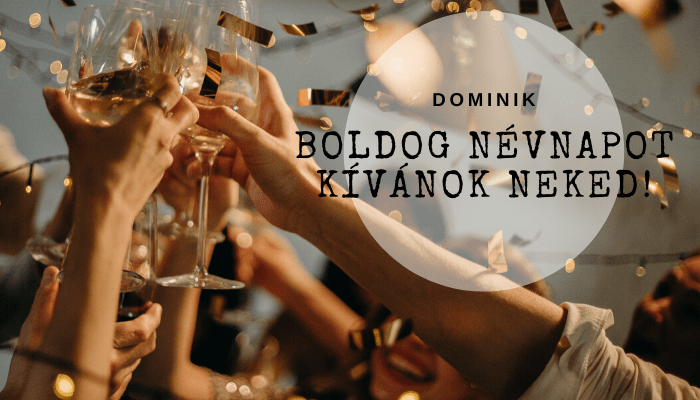 Dominik név üdvözlő borító